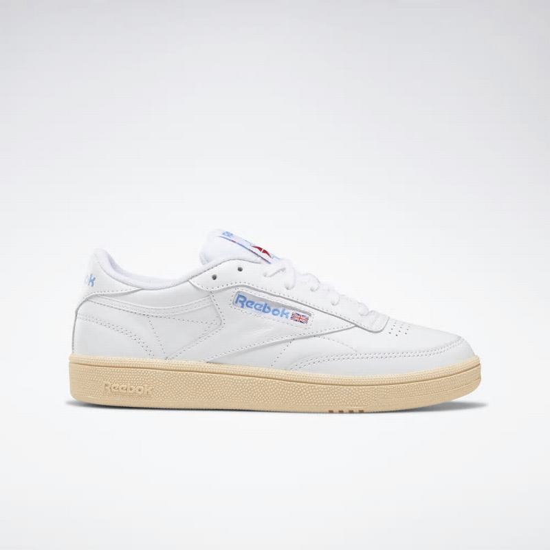 Tenisi Reebok Club C 85 Dama Albi/Albastri/Rosii Romania AQ9539TY